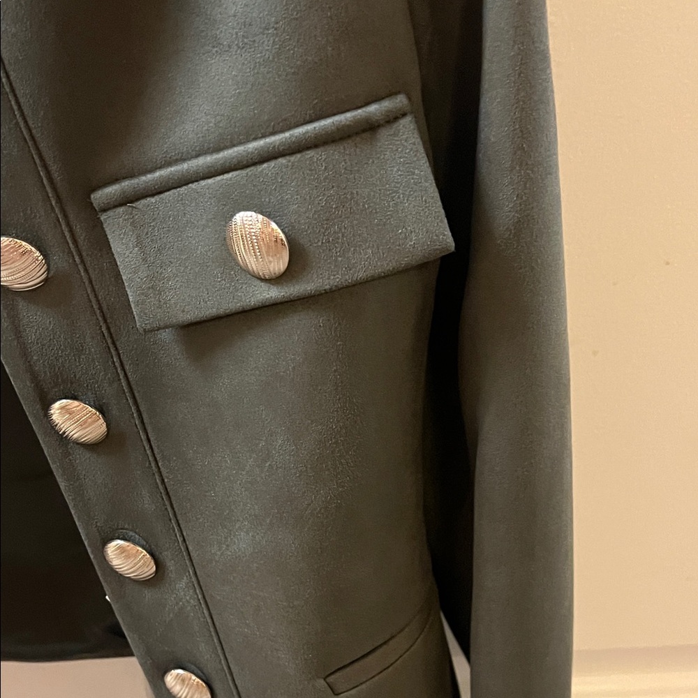 Jason Wu Women's Dark Green Blazer with Gold Buttons - Picture 7 of 7